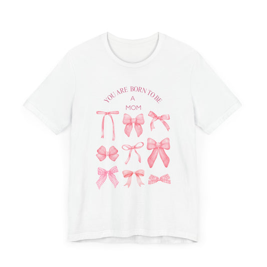 Pink Coquette Bow Pattern T-Shirt, Mom Coquette Tshirt,
Coquette bow tee