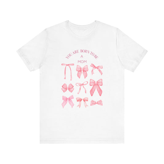 Pink Coquette Bow Pattern T-Shirt, Mom Coquette Tshirt,
Coquette bow tee