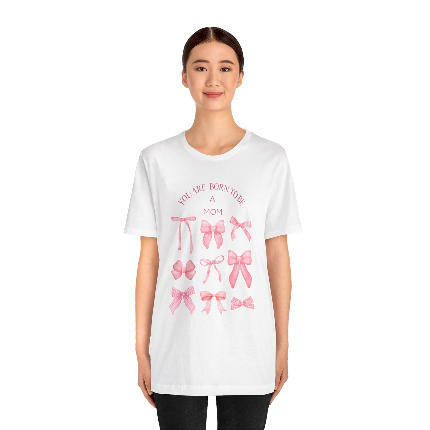 Pink Coquette Bow Pattern T-Shirt, Mom Coquette Tshirt,
Coquette bow tee